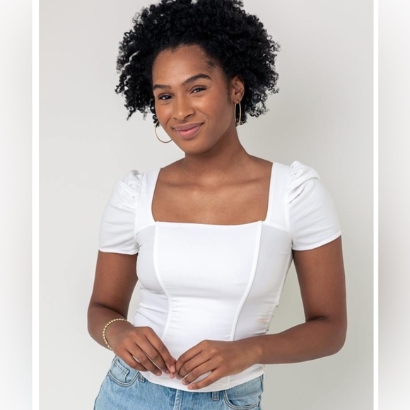Abbeline Tops - NWT Abbeline Short Sleeve Corset Top in black. size small.